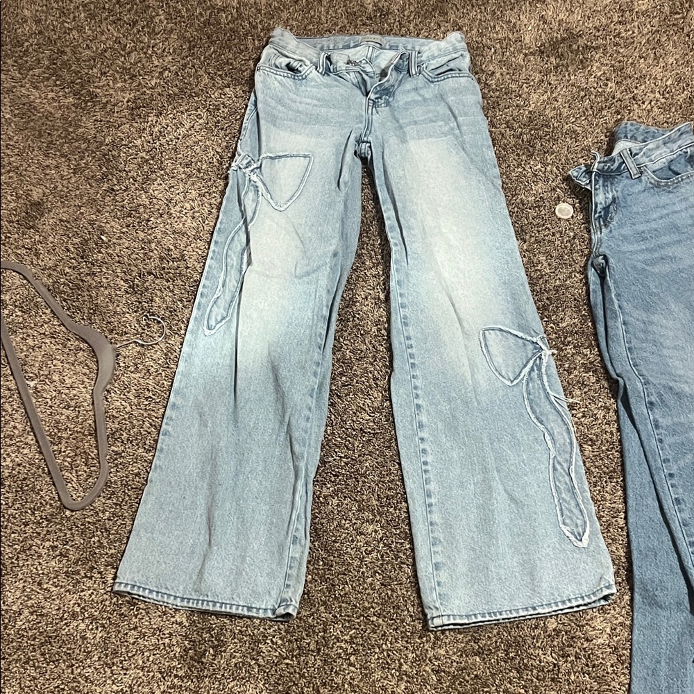PacSun Light Blue Flare Wide Leg Jeans